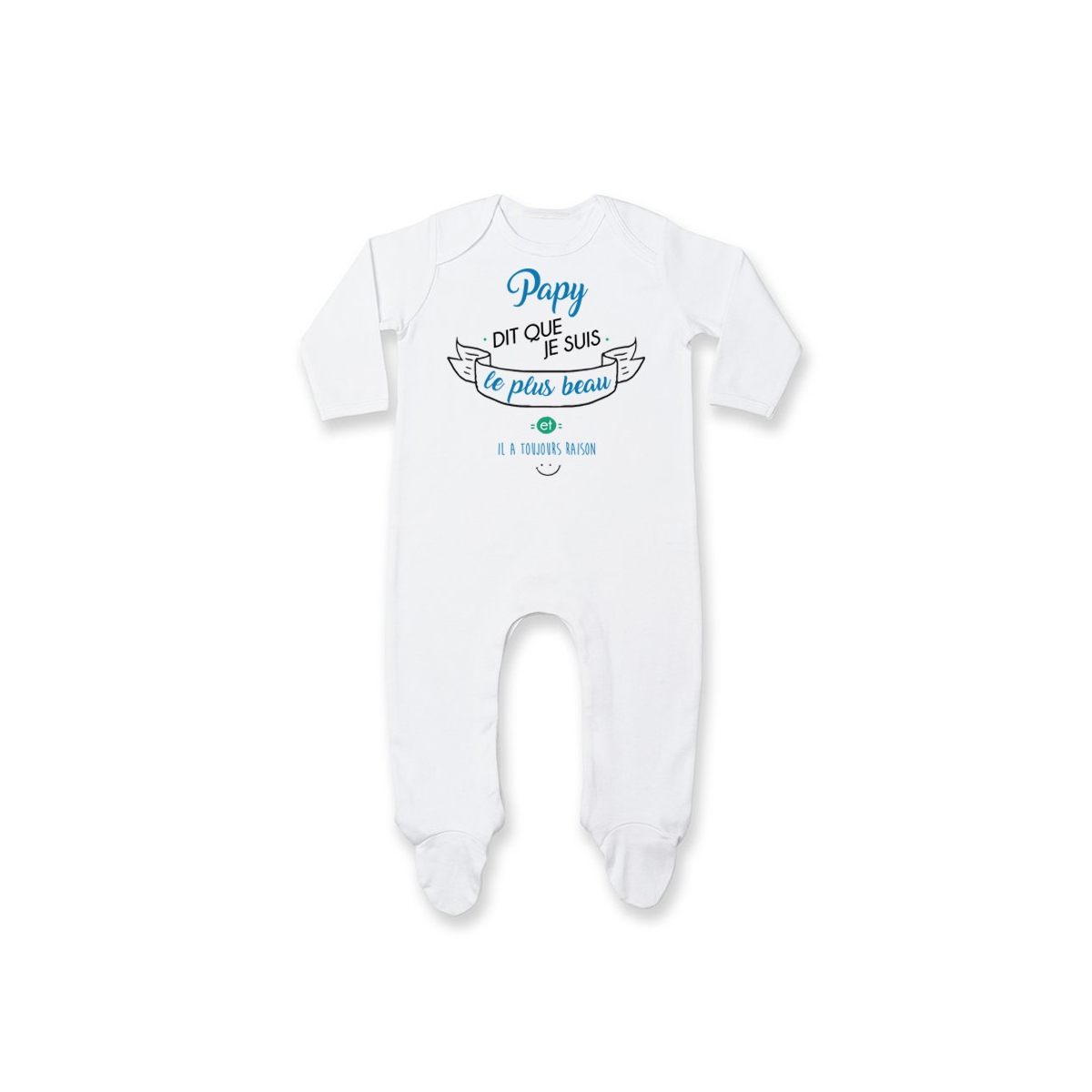 Pyjama bébé Papy dit que je suis le plus BEAU