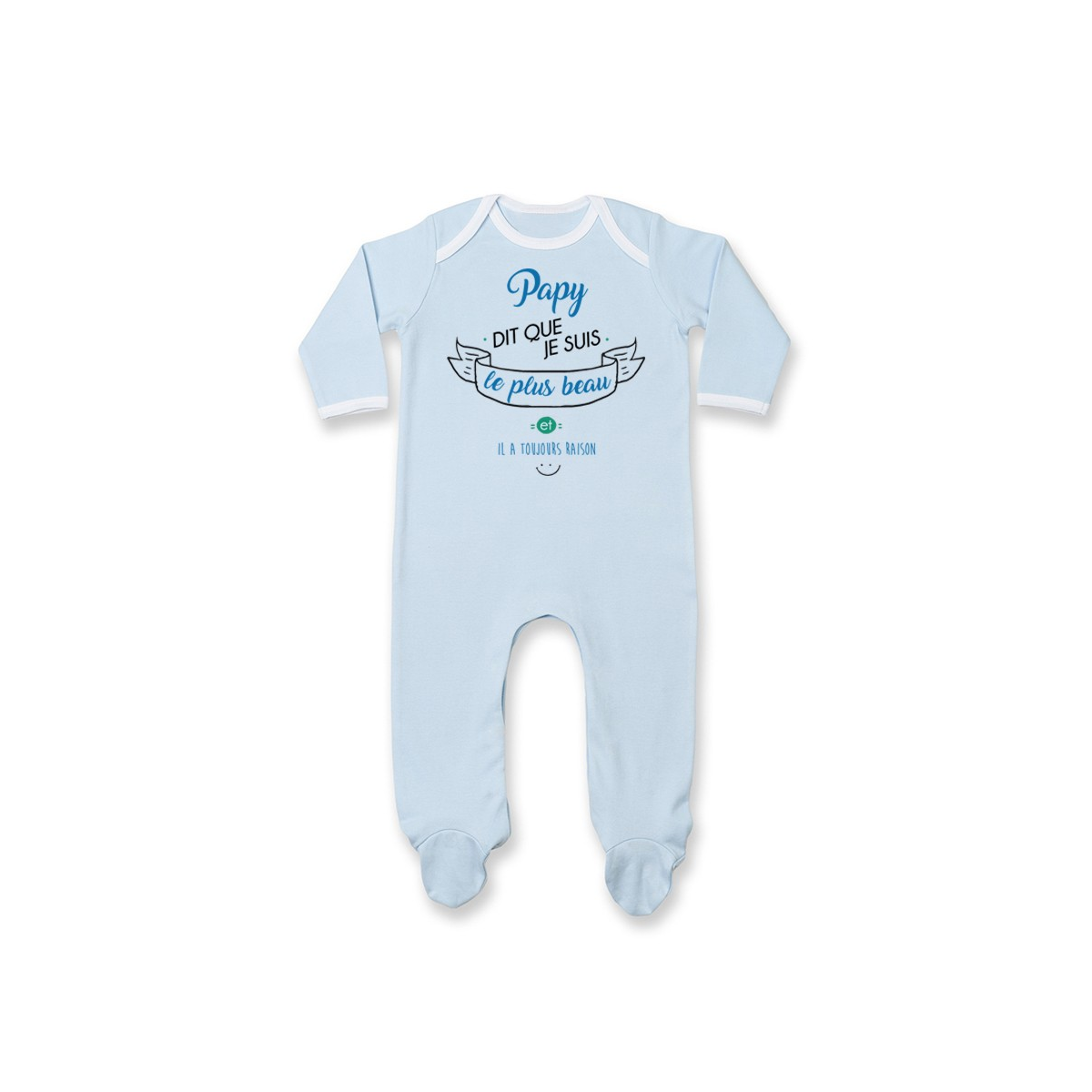 Pyjama bébé Papy dit que je suis le plus BEAU