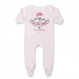 Pyjama bébé Tata dit que je suis la plus BELLE