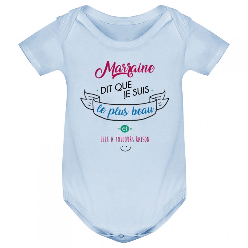 Body bébé Marraine dit que je suis le plus BEAU Body bébé Marraine dit que je suis le plus BEAU
