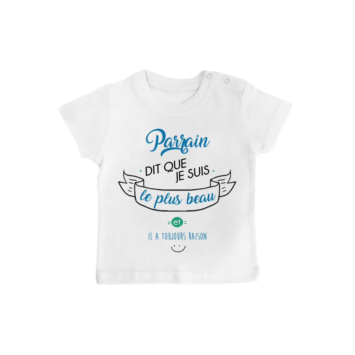 T-Shirt bébé Parrain dit que je suis le plus BEAU