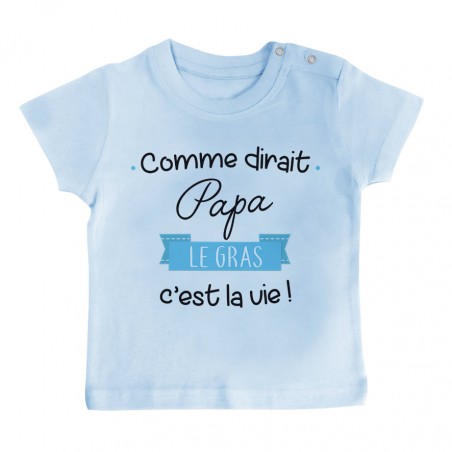 T-Shirt bébé Comme dirait papa le gras c'est la vie