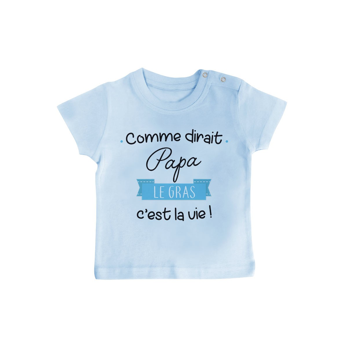 T-Shirt bébé Comme dirait papa le gras c'est la vie