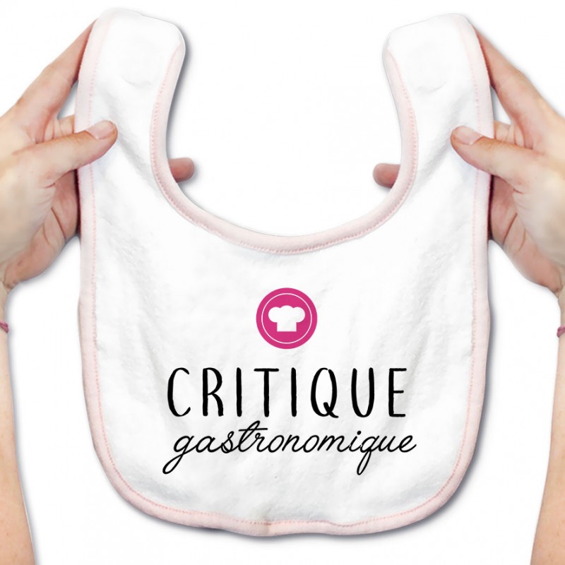 Bavoir bébé Critique gastronomique ( version fille )