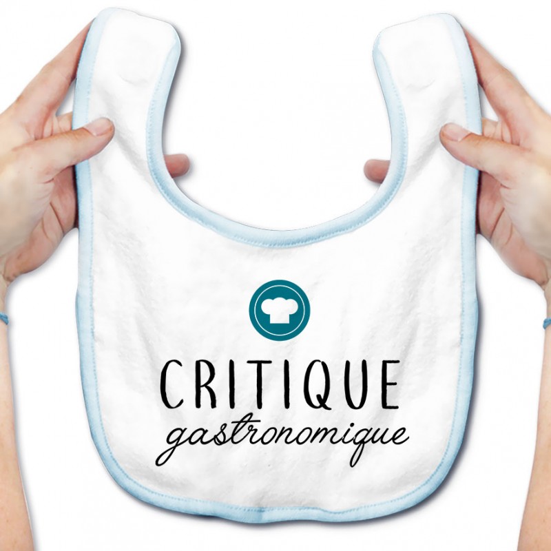 Bavoir bébé Critique gastronomique ( version garçon ) Bavoir bébé Critique gastronomique ( version garçon )