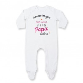 Pyjama bébé Désolée les gars mon coeur est à mon papa