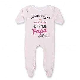 Pyjama bébé Désolée les gars mon coeur est à mon papa