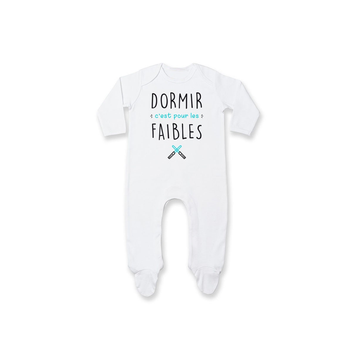 Pyjama bébé Dormir c'est pour les faibles ( version garçon )