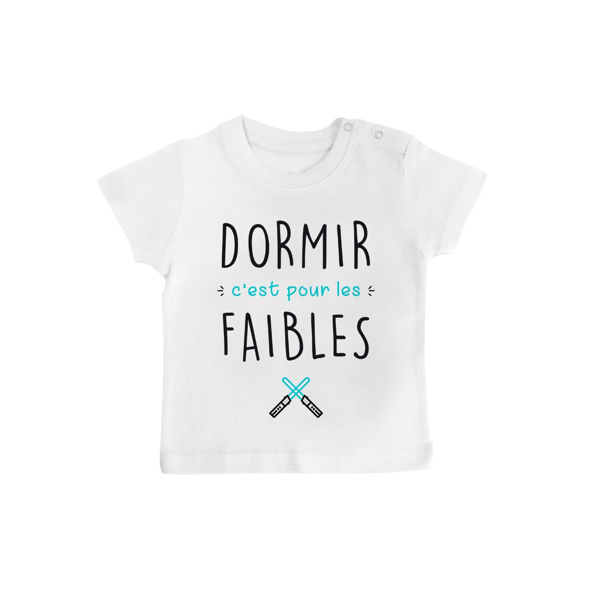 T-Shirt bébé Dormir c'est pour les faibles ( version garçon )