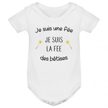 Body bébé Je suis la fée des bêtises