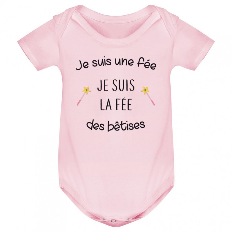 Body bébé Je suis la fée des bêtises Body bébé Je suis la fée des bêtises