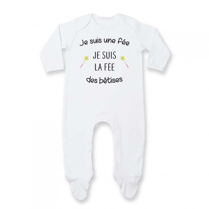 Pyjama bébé Je suis la fée des bêtises Pyjama bébé Je suis la fée des bêtises
