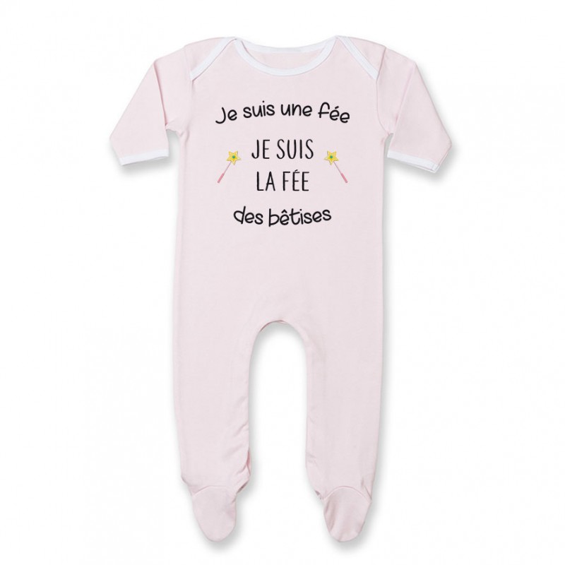 Pyjama bébé Je suis la fée des bêtises Pyjama bébé Je suis la fée des bêtises