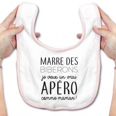 Bavoir bébé Je veux un vrai apéro comme maman