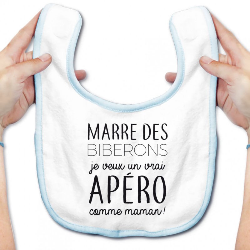 Bavoir bébé Je veux un vrai apéro comme maman Bavoir bébé Je veux un vrai apéro comme maman