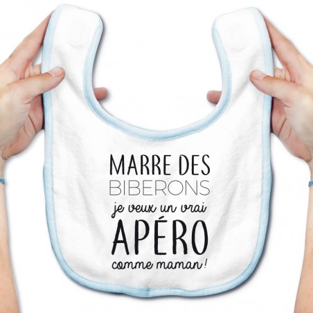 Bavoir bébé Je veux un vrai apéro comme maman