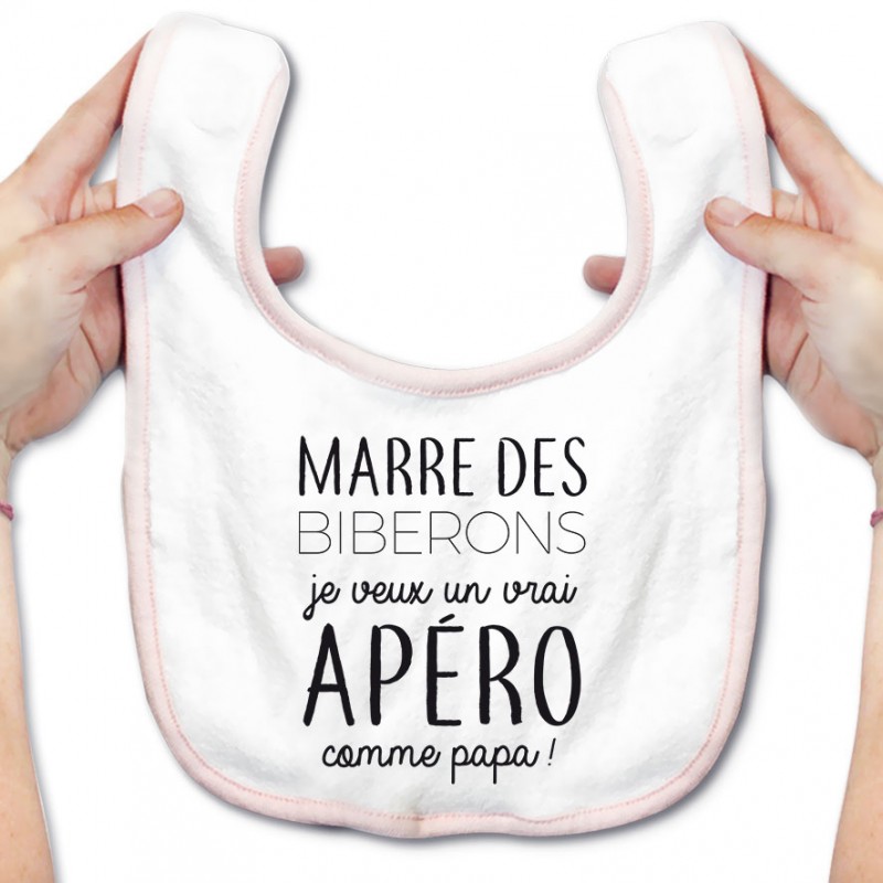 Bavoir bébé Je veux un vrai apéro comme papa Bavoir bébé Je veux un vrai apéro comme papa