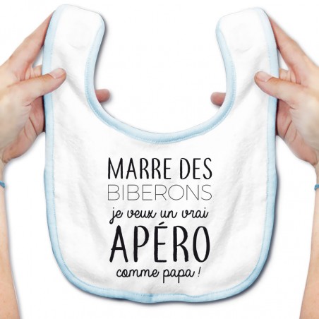 Bavoir bébé Je veux un vrai apéro comme papa