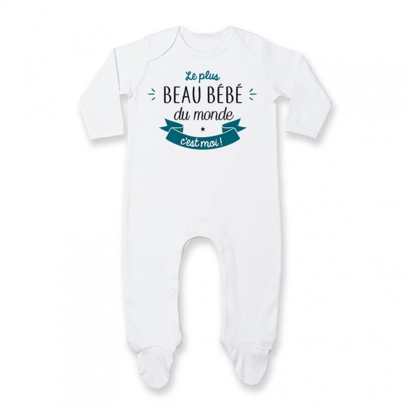 Pyjama bébé Le plus beau bébé du monde c'est moi ( version garçon )