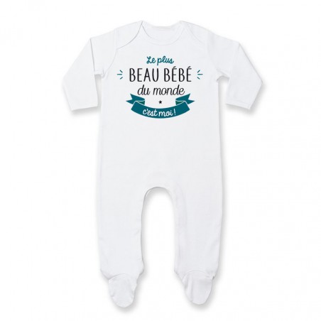 Pyjama bébé Le plus beau bébé du monde c'est moi ( version garçon )