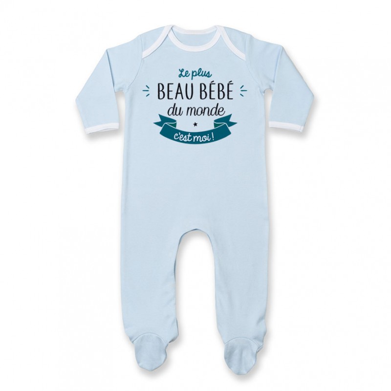 Pyjama bébé Le plus beau bébé du monde c'est moi ( version garçon )