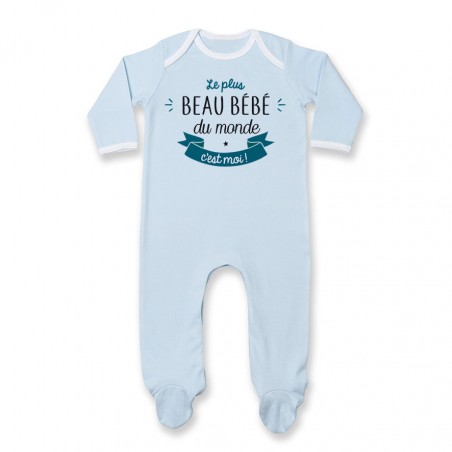 Pyjama bébé Le plus beau bébé du monde c'est moi ( version garçon )