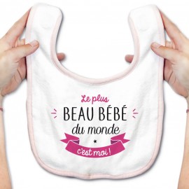 Bavoir bébé Le plus beau bébé du monde c'est moi ( version fille )