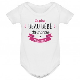 Body bébé Le plus beau bébé du monde c'est moi ( version fille )