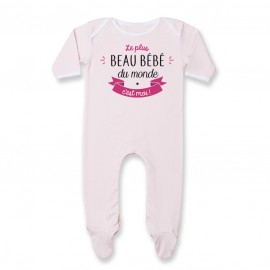 Pyjama bébé Le plus beau bébé du monde c'est moi ( version fille )