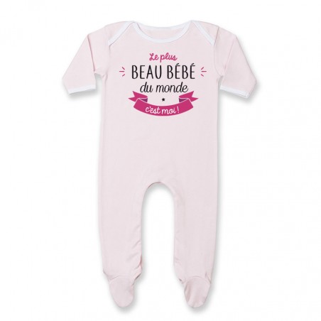 Pyjama bébé Le plus beau bébé du monde c'est moi ( version fille )