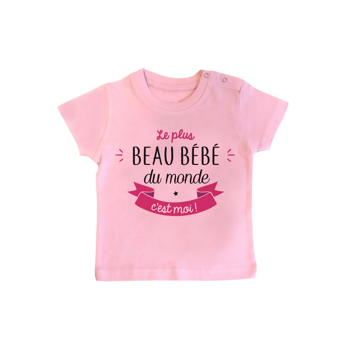 T-Shirt bébé Le plus beau bébé du monde c'est moi ( version fille )