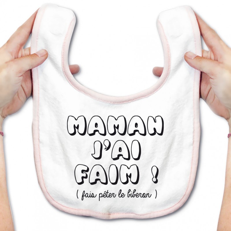 Bavoir bébé Maman j'ai faim Bavoir bébé Maman j'ai faim