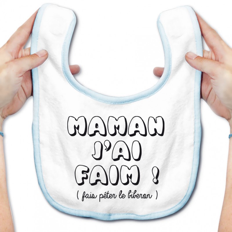 Bavoir bébé Maman j'ai faim Bavoir bébé Maman j'ai faim