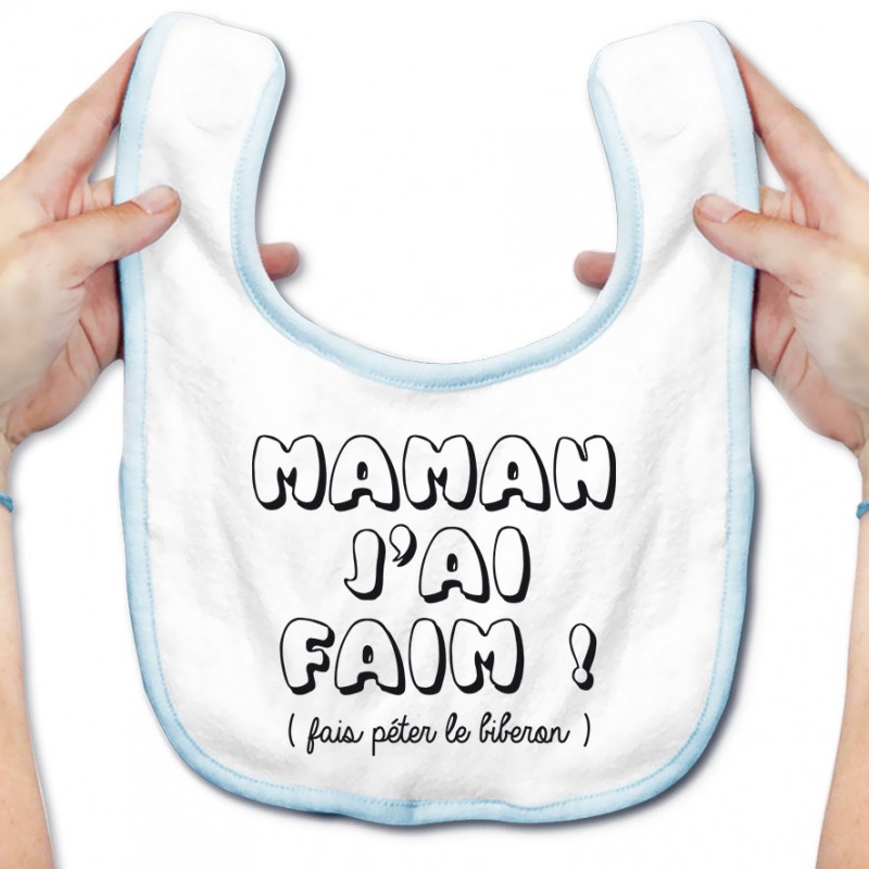 Bavoir bébé Maman j'ai faim