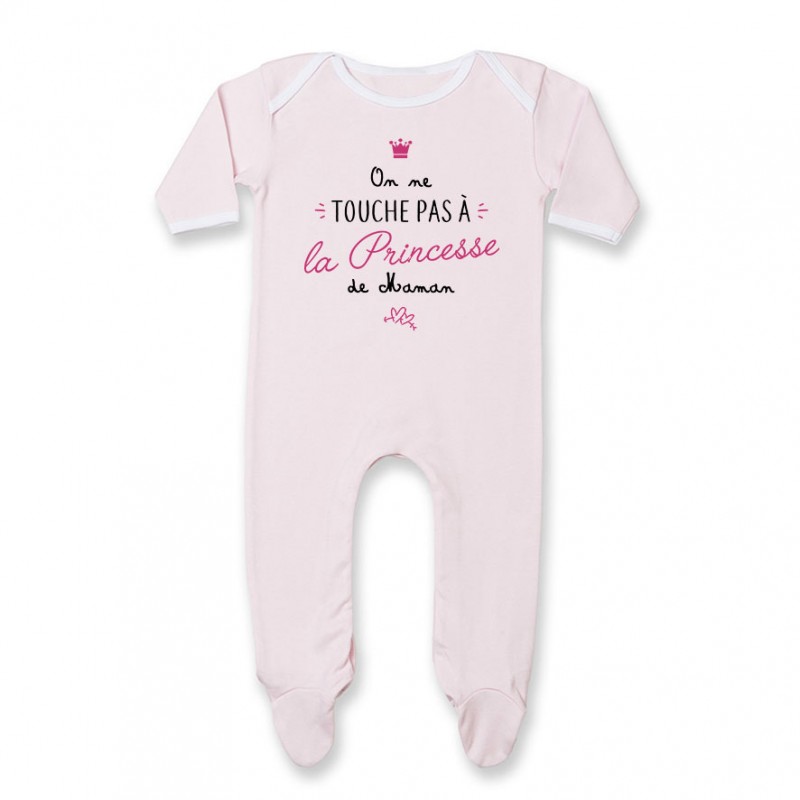 Pyjama bébé On ne touche pas à la princesse de maman Pyjama bébé On ne touche pas à la princesse de maman