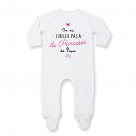 Pyjama bébé On ne touche pas à la princesse de papa