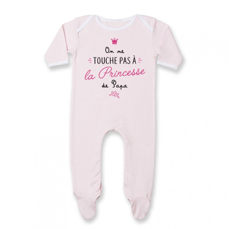 Pyjama bébé On ne touche pas à la princesse de papa Pyjama bébé On ne touche pas à la princesse de papa