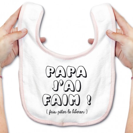 Bavoir bébé Papa j'ai faim