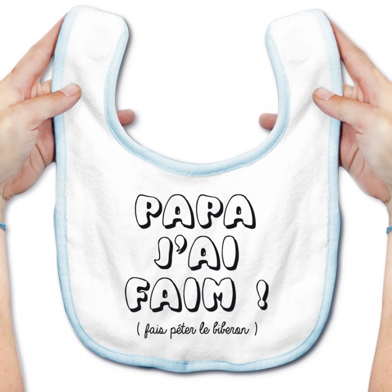 Bavoir bébé Papa j'ai faim