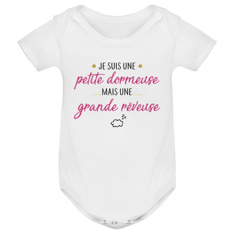 Body bébé Petite dormeuse grande rêveuse Body bébé Petite dormeuse grande rêveuse