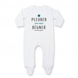 Pyjama bébé Pleurer pour mieux régner ( version garçon )