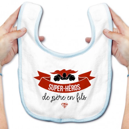 Bavoir bébé Super-héros de père en fils