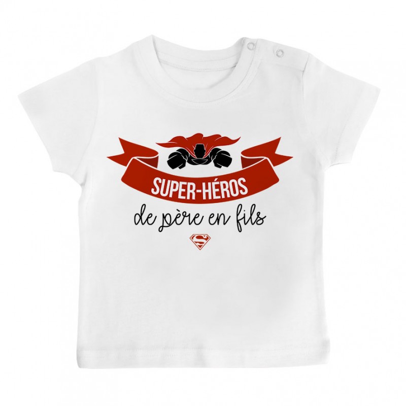 T-Shirt bébé Super-héros de père en fils