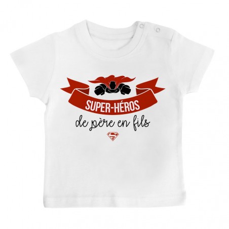 T-Shirt bébé Super-héros de père en fils