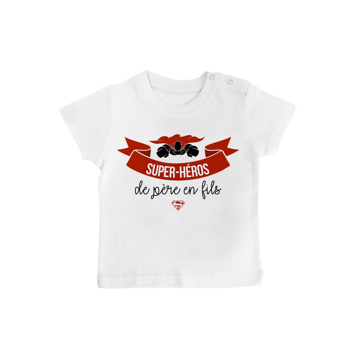 T-Shirt bébé Super-héros de père en fils