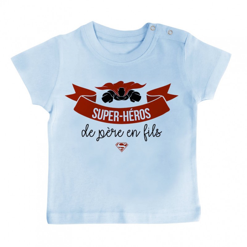 T-Shirt bébé Super-héros de père en fils