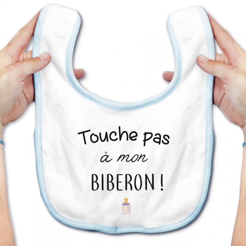 Bavoir bébé Touche pas à mon biberon