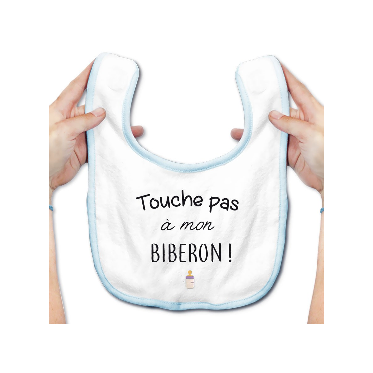 Bavoir bébé Touche pas à mon biberon