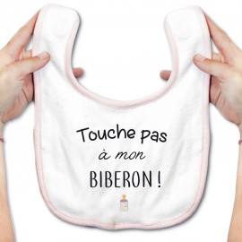 Bavoir bébé Touche pas à mon biberon