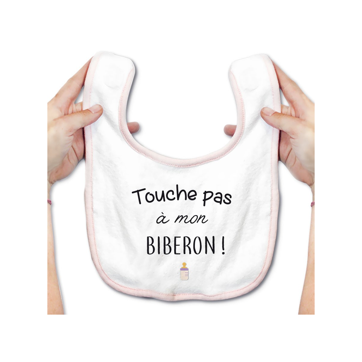 Bavoir bébé Touche pas à mon biberon